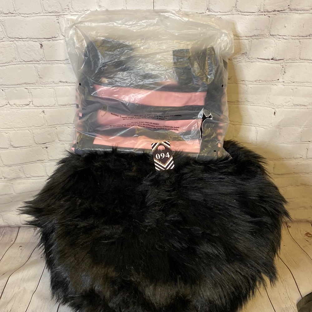 Victoria’s Secret large tote pink and black stripes